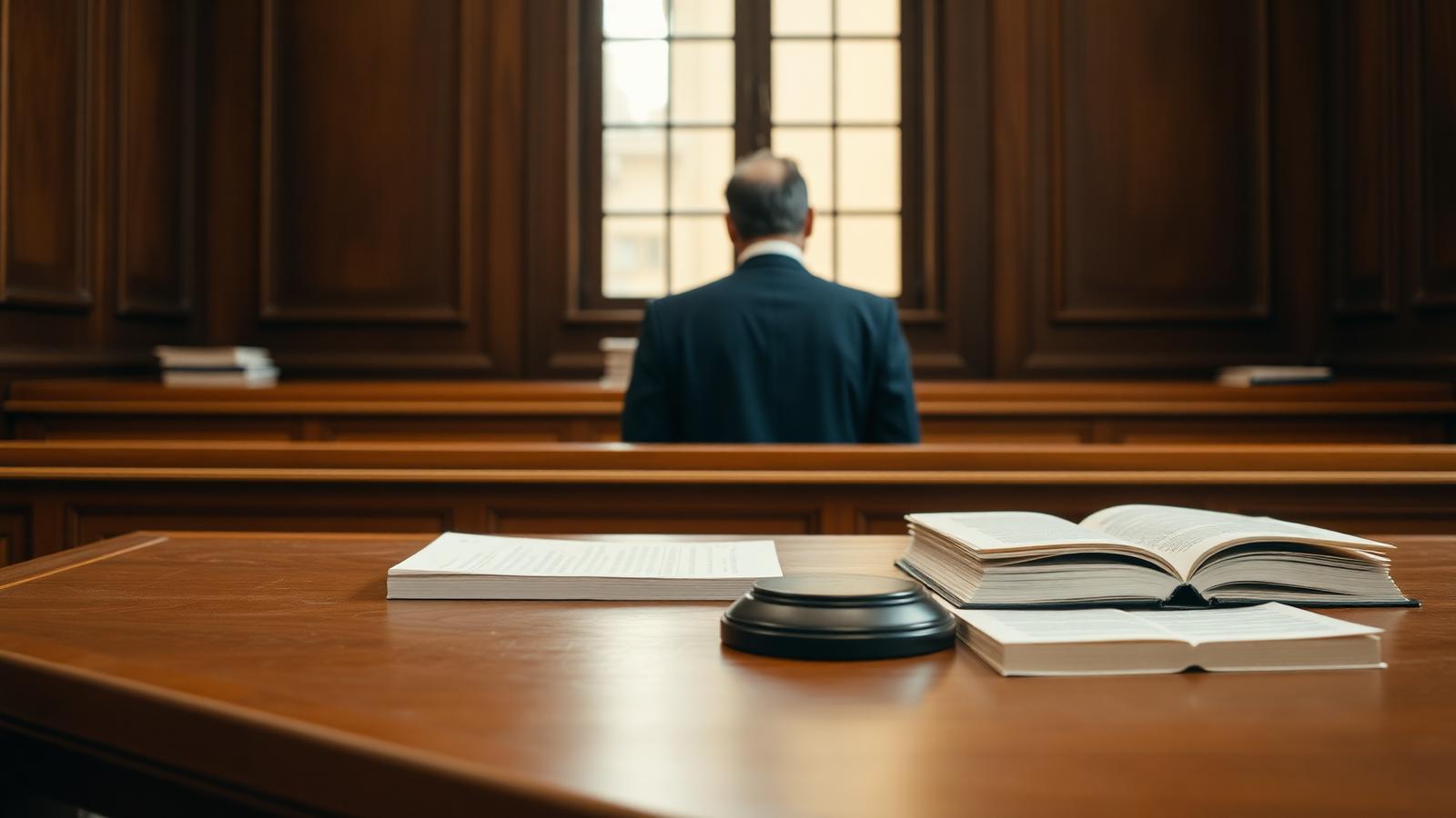 Sala de un juzgado español con códigos legales, simbolizando la protección del deudor honesto bajo el art. 487 TRLC